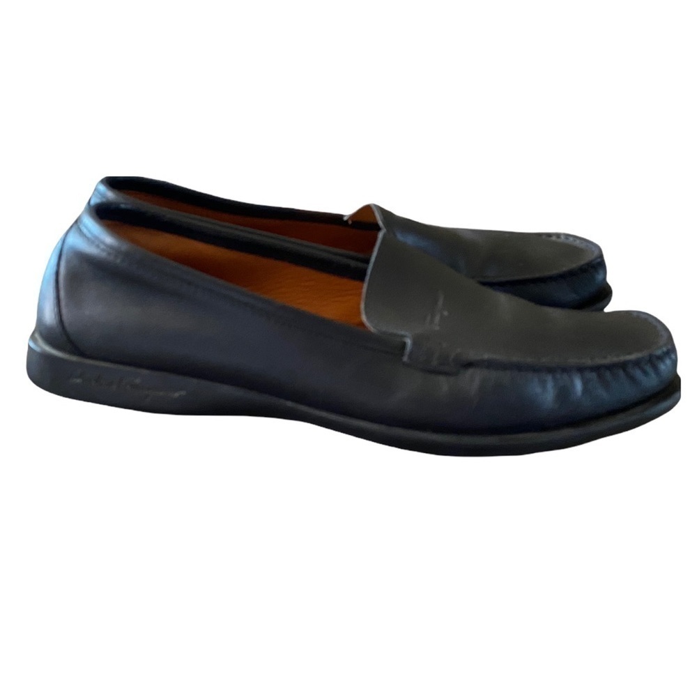 Salvatore Ferragamo Square-Toe Leather Loafers Sz 10 B